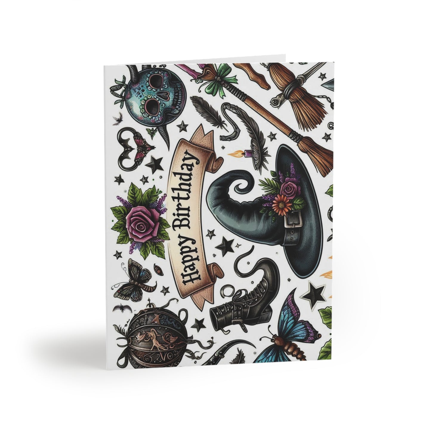 Greeting Card Set - Witch Happy Birthday Cards (8, 16, and 24 pcs)