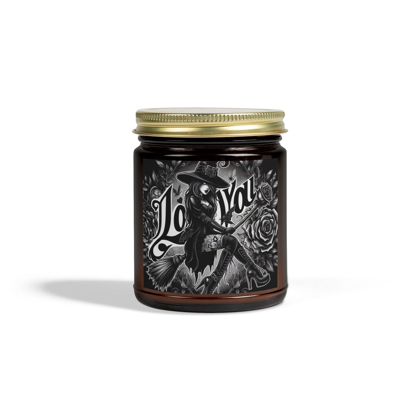 Love You Witch Candles, Coconut Apricot Wax (4oz, 9oz)