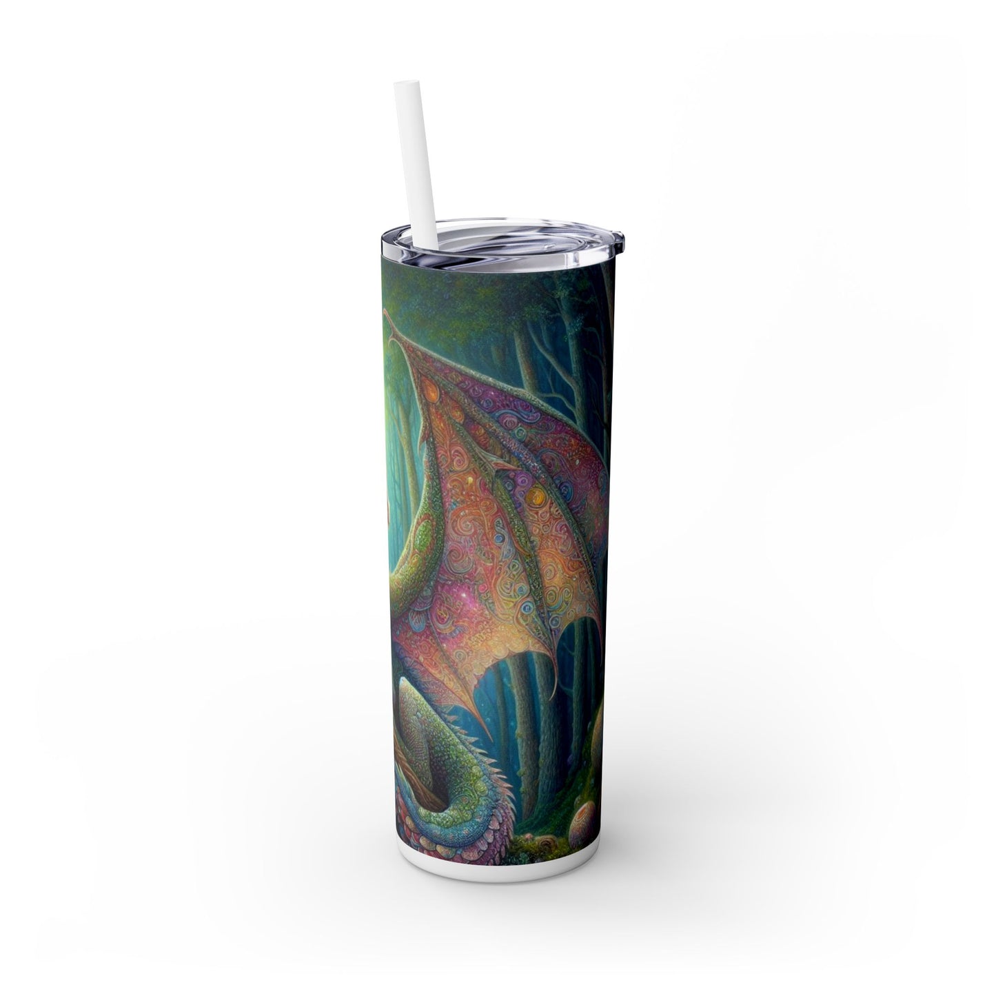 Dragon Skinny Tumbler with Straw, 20oz