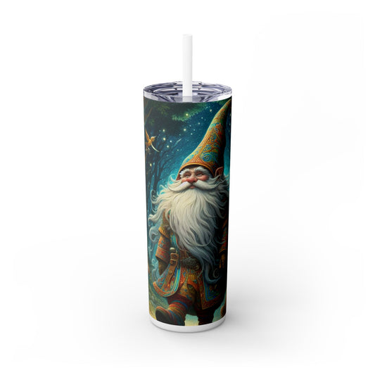 Gnome Skinny Tumbler with Straw, 20oz