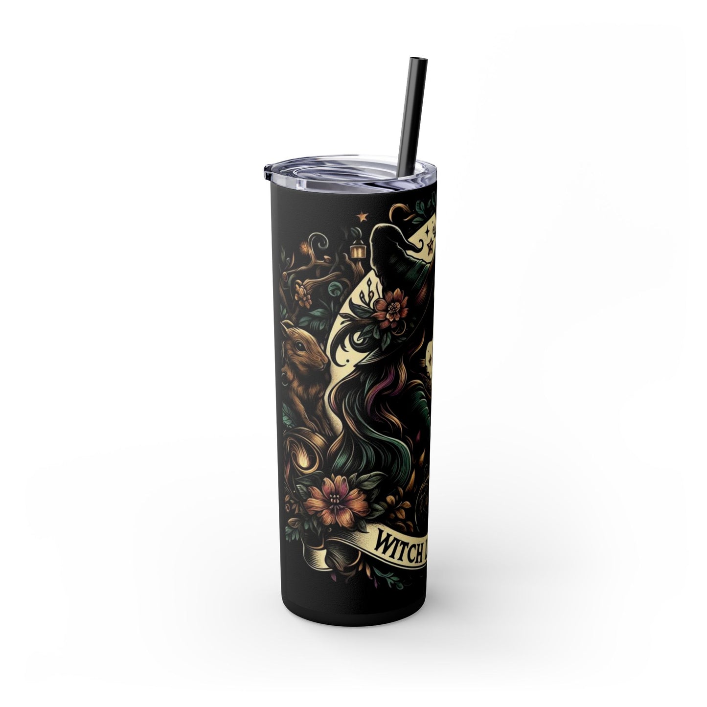 Witch Lore Gifts Skinny Tumbler with Straw, 20oz