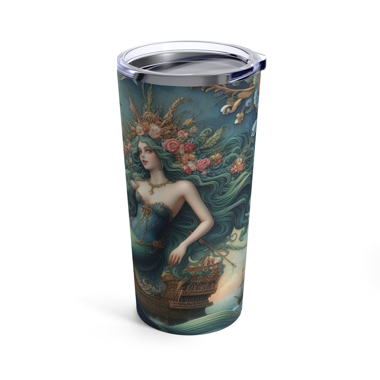 Mermaid Pirate Ship Tumbler 20oz