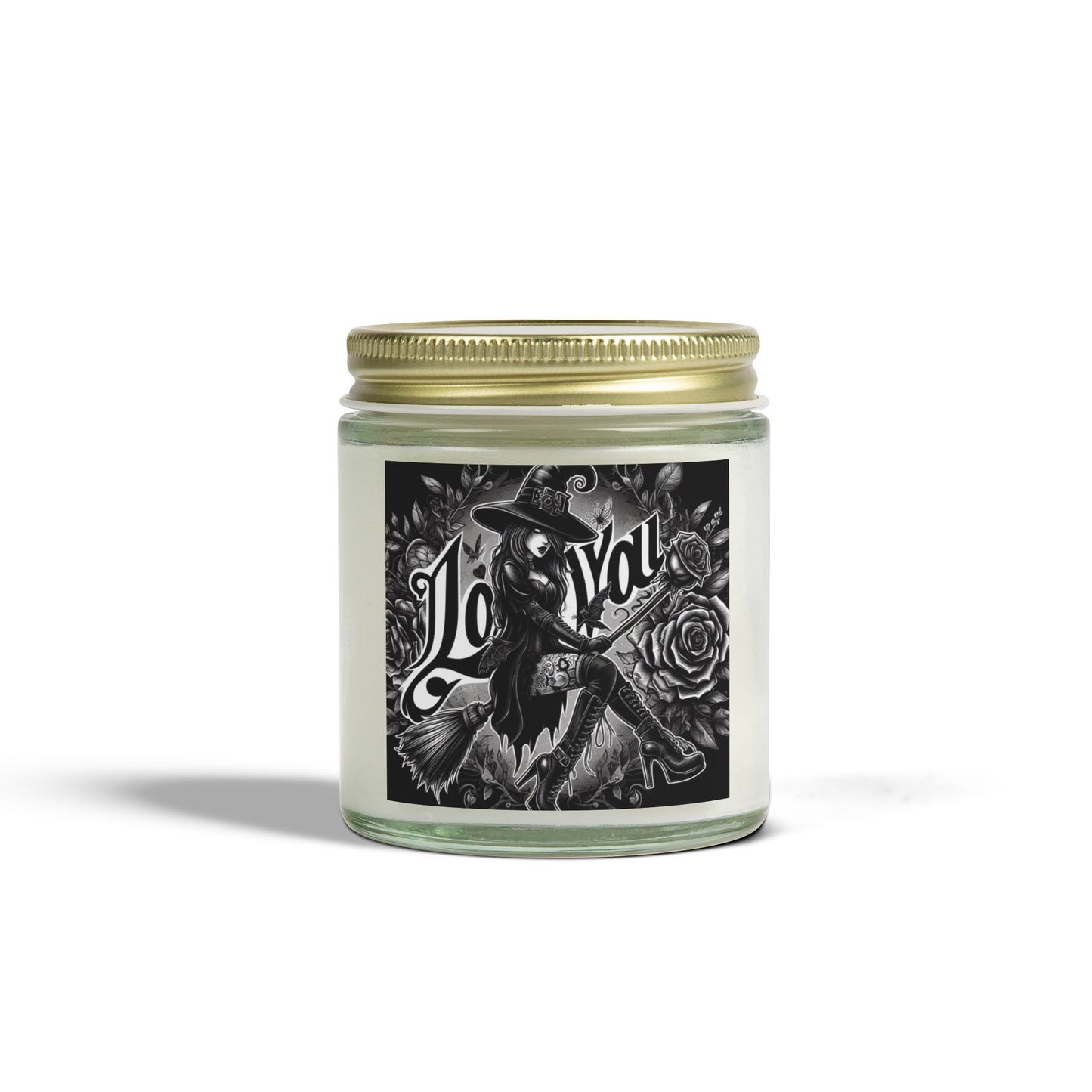 Love You Witch Candles, Coconut Apricot Wax (4oz, 9oz)