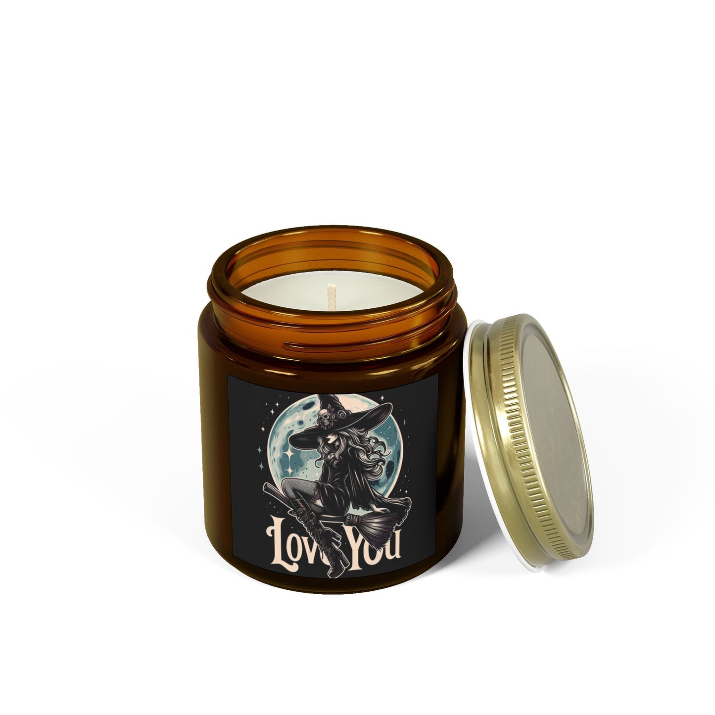 Love You Witch Candles, Coconut Apricot Wax (4oz, 9oz)