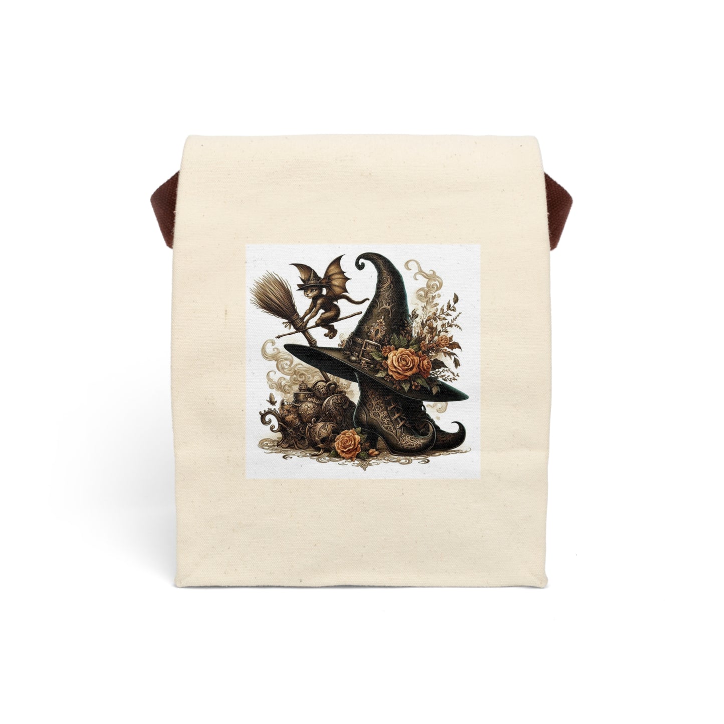 Witch Hat & Boots Canvas Lunch Bag