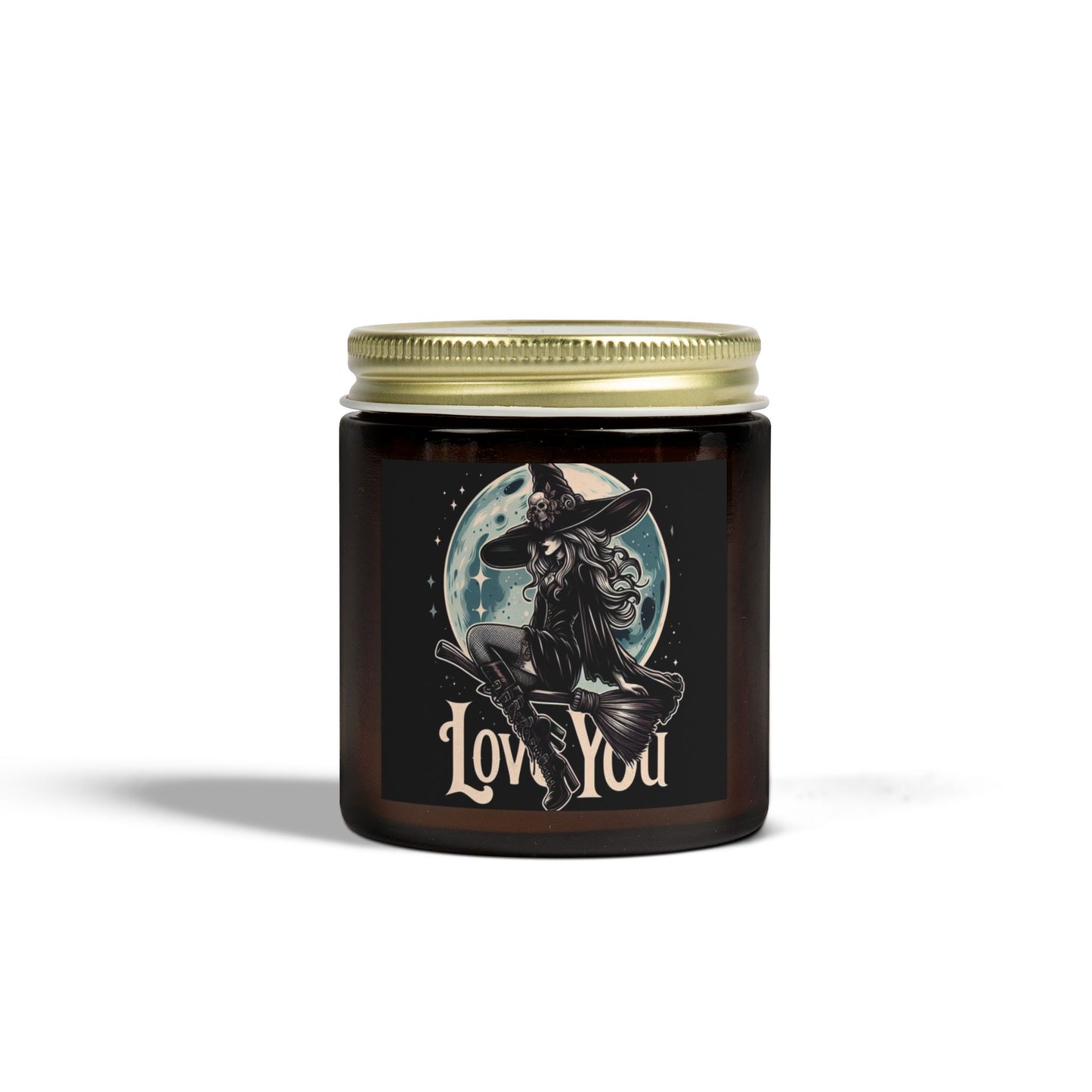 Love You Witch Candles, Coconut Apricot Wax (4oz, 9oz)