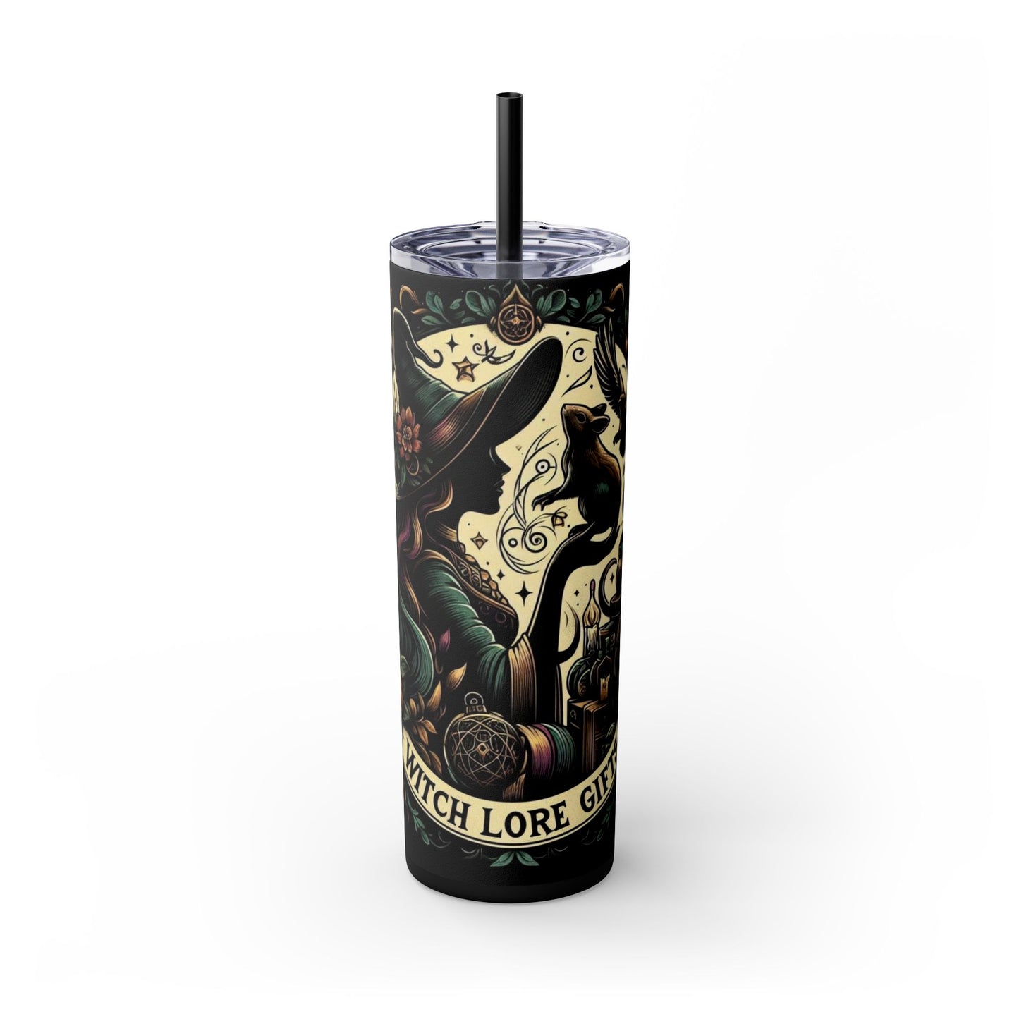 Witch Lore Gifts Skinny Tumbler with Straw, 20oz