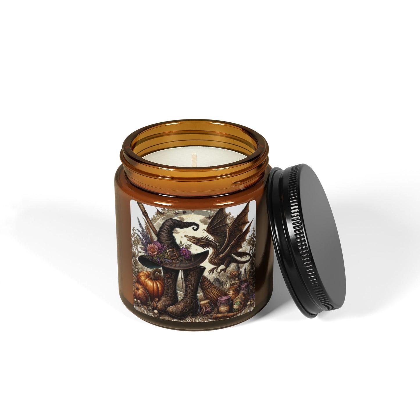 Witch Hat Soy Candle - (Amber Jar) 4 oz.