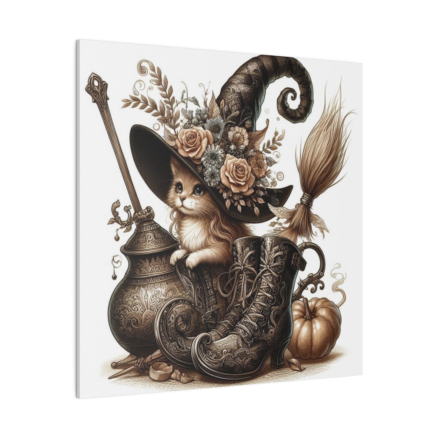 Canvas Print - Cat Witch Hat