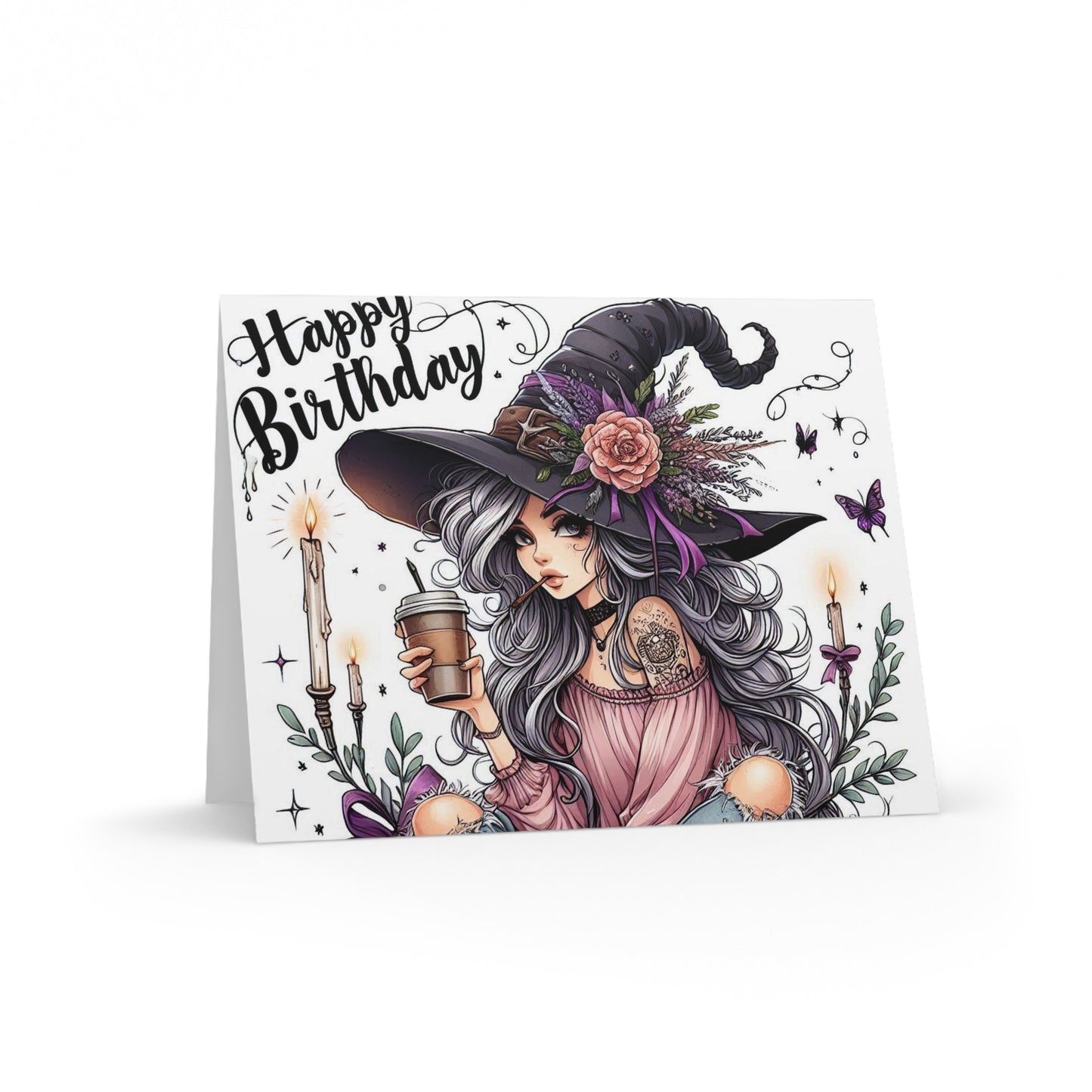 Greeting Card Set - Witch Happy Birthday Cards (8, 16, and 24 pcs)