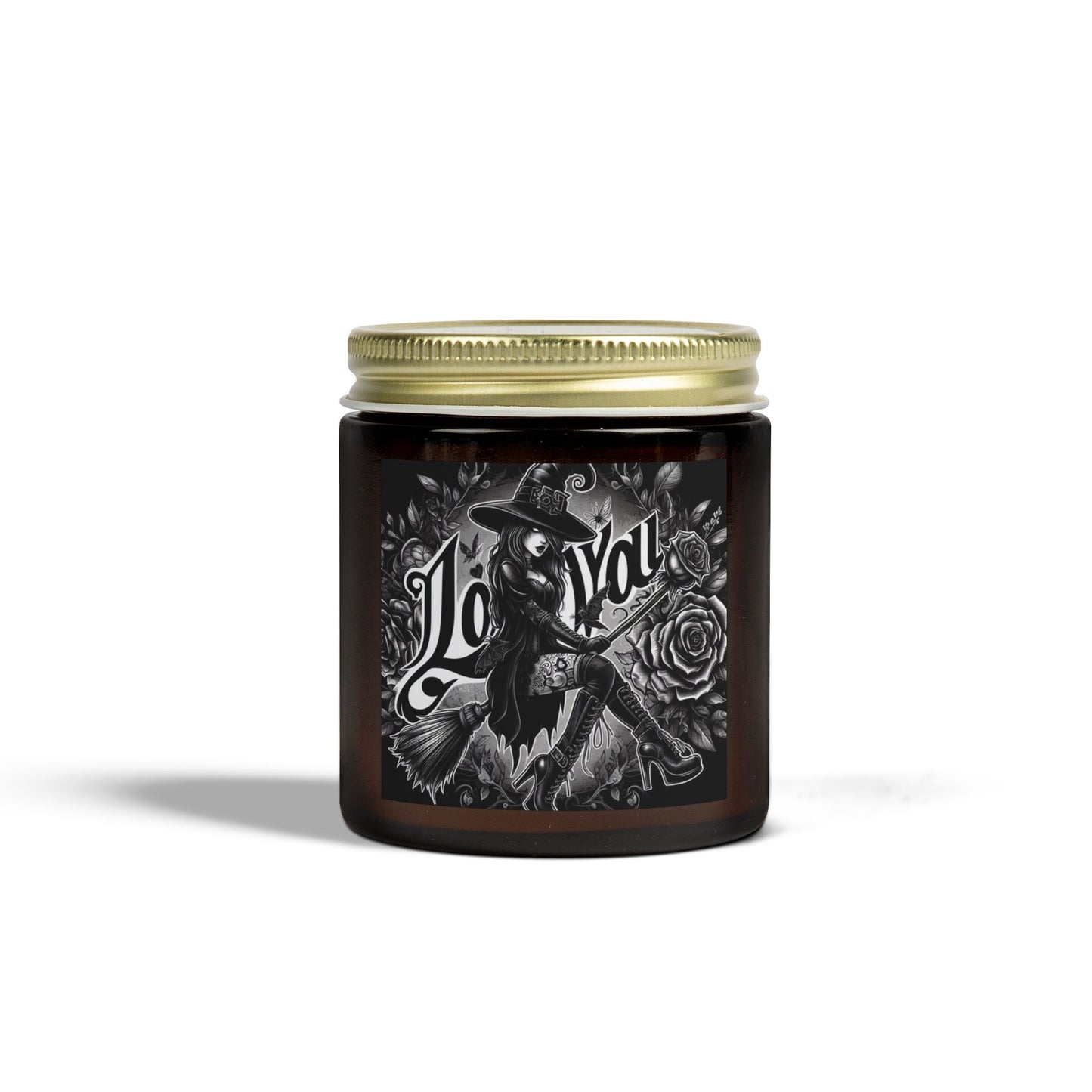 Love You Witch Candles, Coconut Apricot Wax (4oz, 9oz)