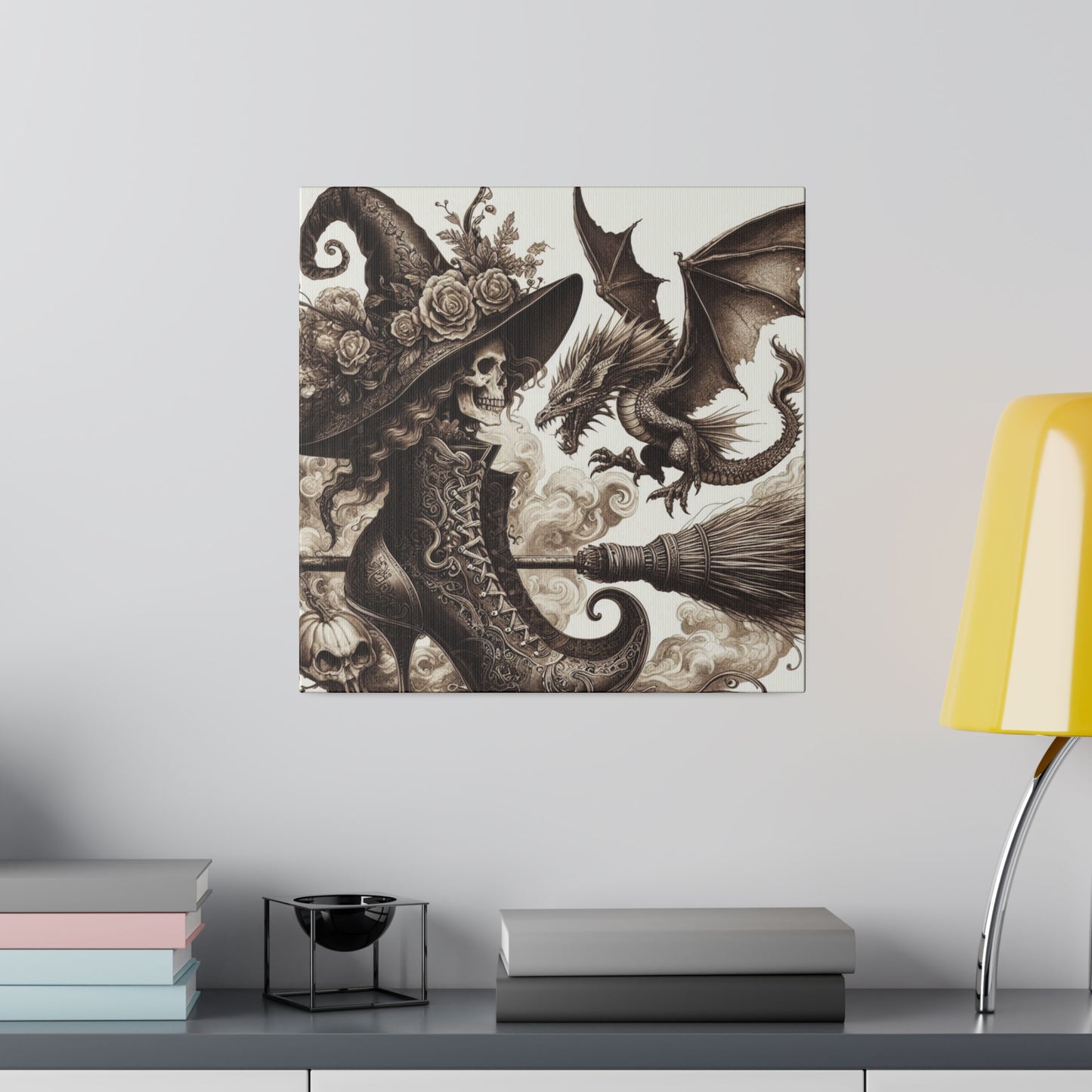 Witch Hat Skull Canvas Print