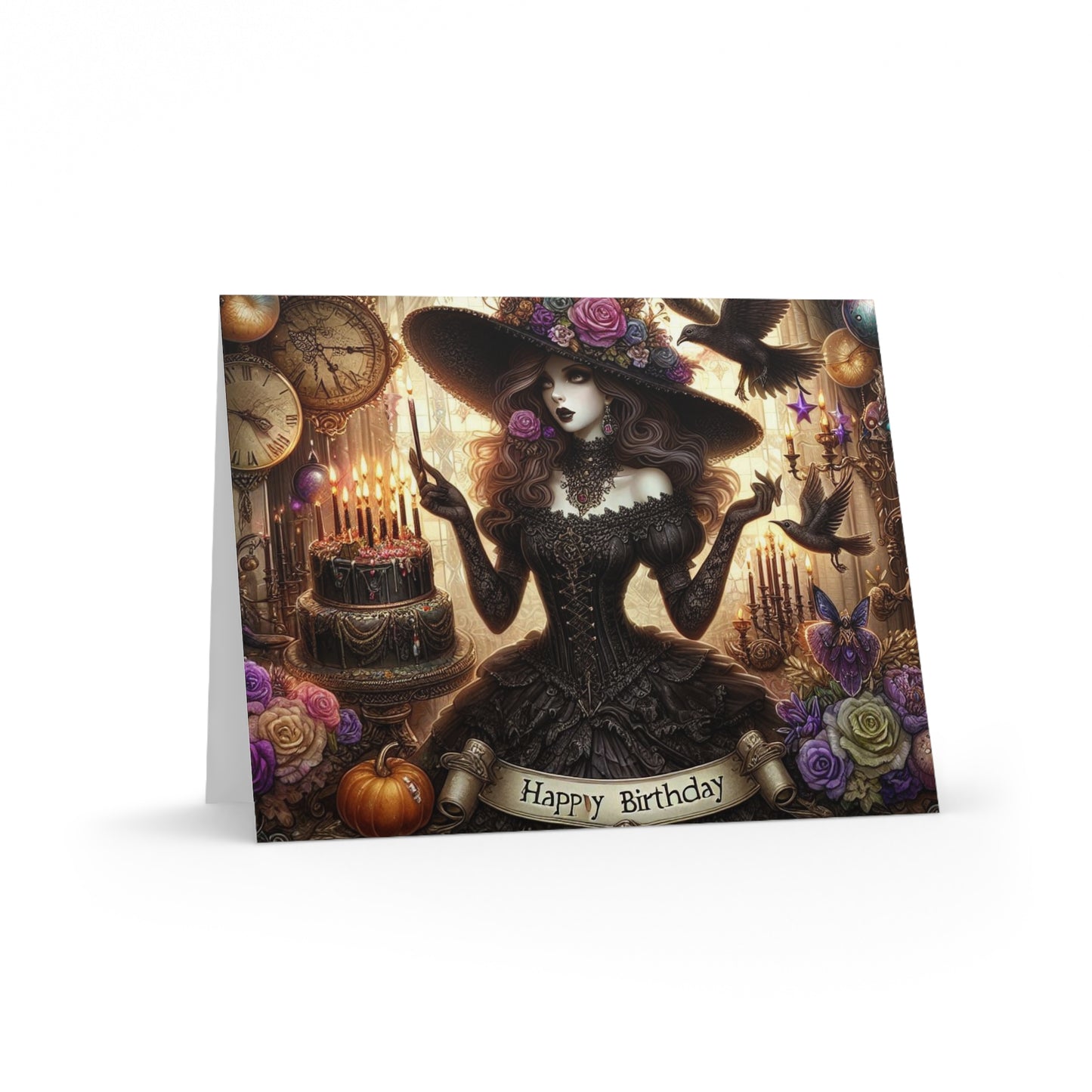 Greeting Card Set - Witch Happy Birthday Cards (8, 16, and 24 pcs) Inside Greeting!