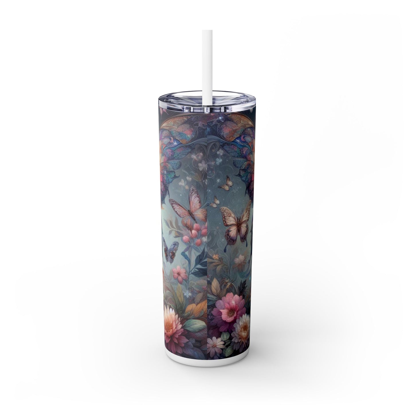 Fairy Skinny Tumbler with Straw, 20oz