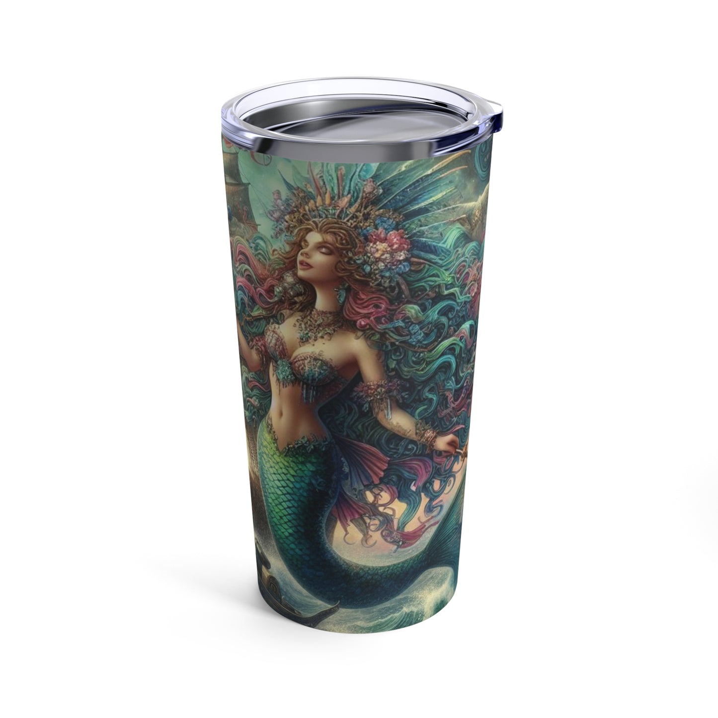 Mermaid Pirate Ship Tumbler 20oz