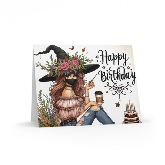 Greeting Card Set - Witch Happy Birthday Cards (8, 16, and 24 pcs)