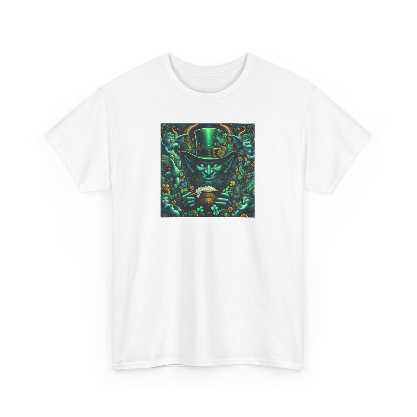 Demon Leprechaun St. Patrick's Day Unisex Heavy Cotton Tee - Gildan 100% Cotton