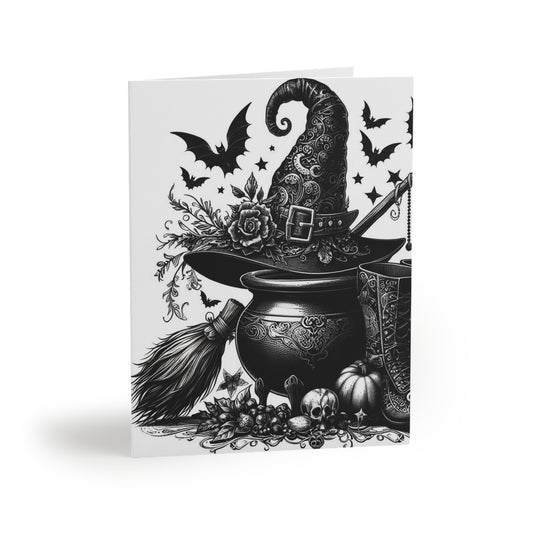 Witch Hat Greeting Cards (8 pc, 16 pc, and 24 pc) Envelopes Included