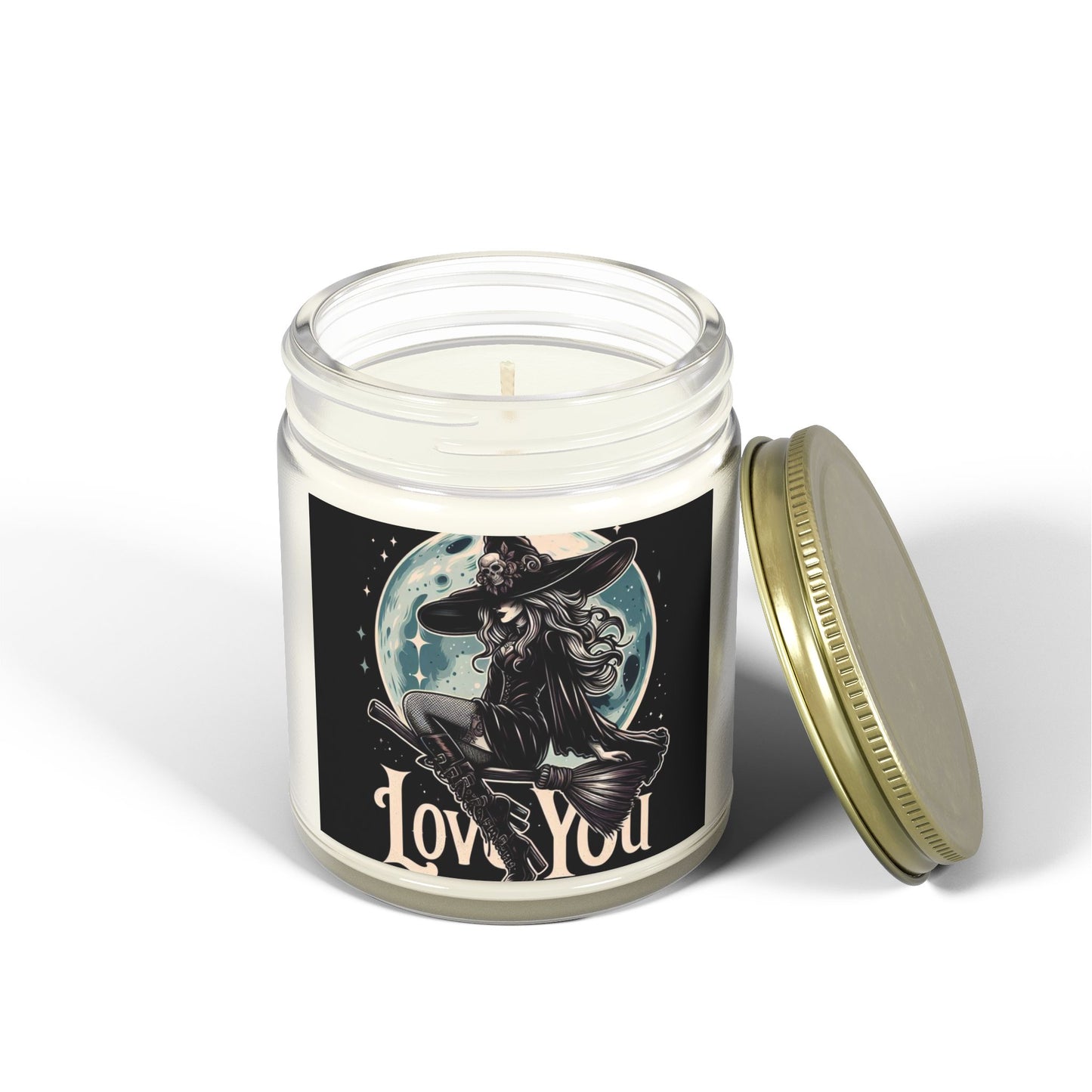 Love You Witch Candles, Coconut Apricot Wax (4oz, 9oz)