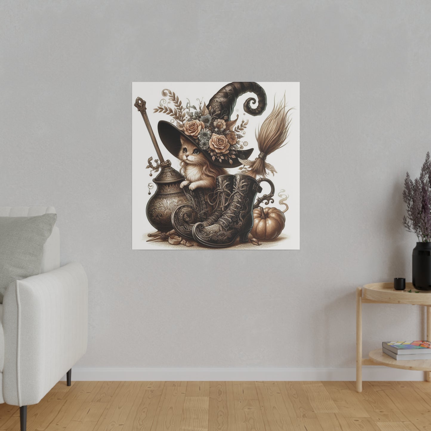 Canvas Print - Cat Witch Hat