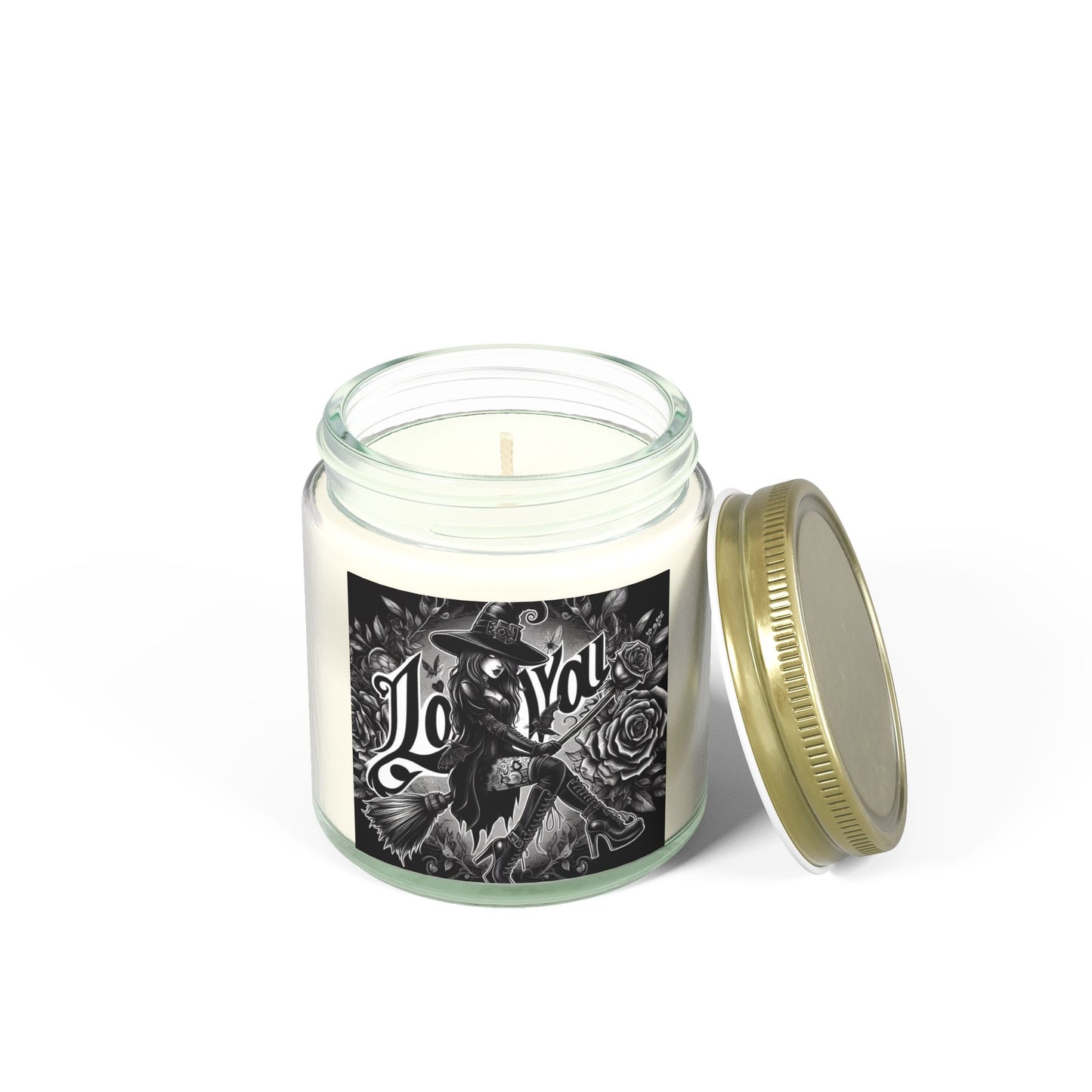 Love You Witch Candles, Coconut Apricot Wax (4oz, 9oz)