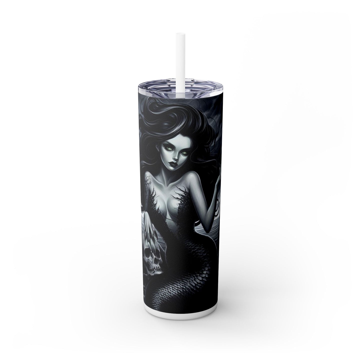 Mermaid Ship Skinny Tumbler with Straw, 20oz