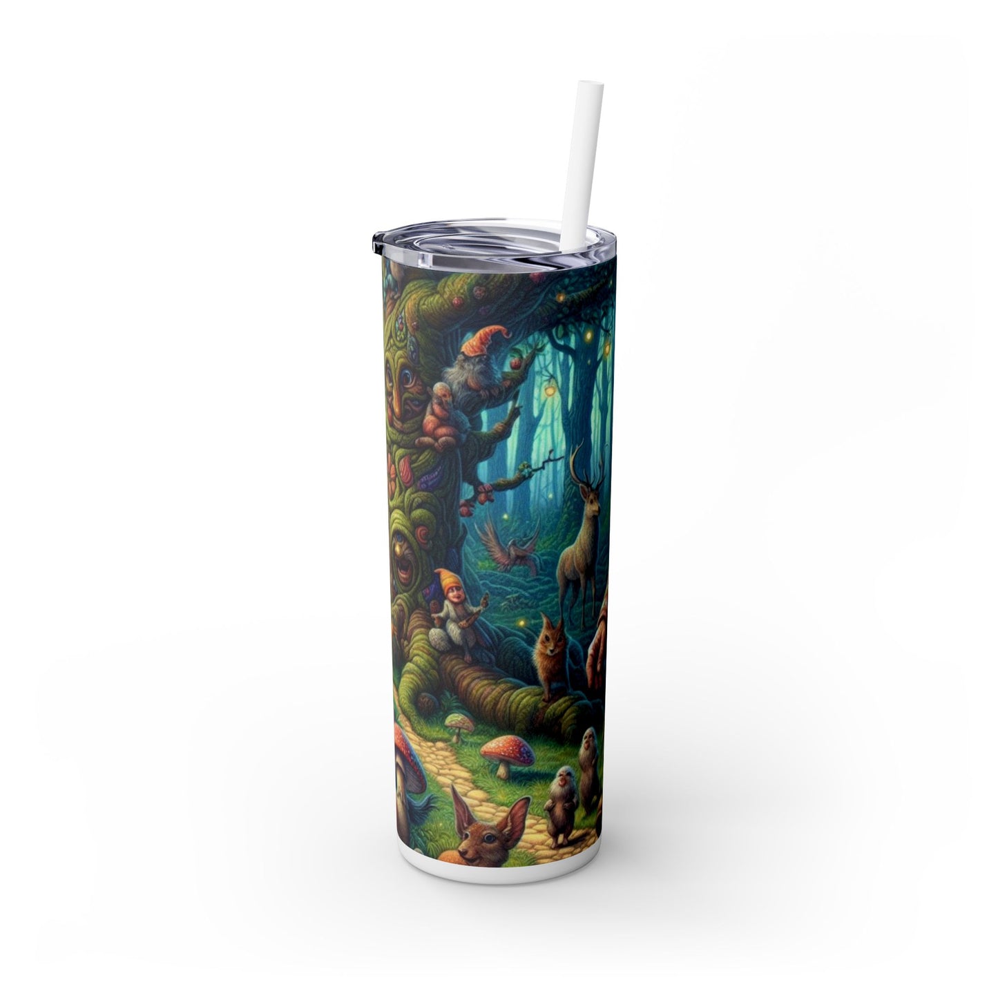 Gnome Skinny Tumbler with Straw, 20oz