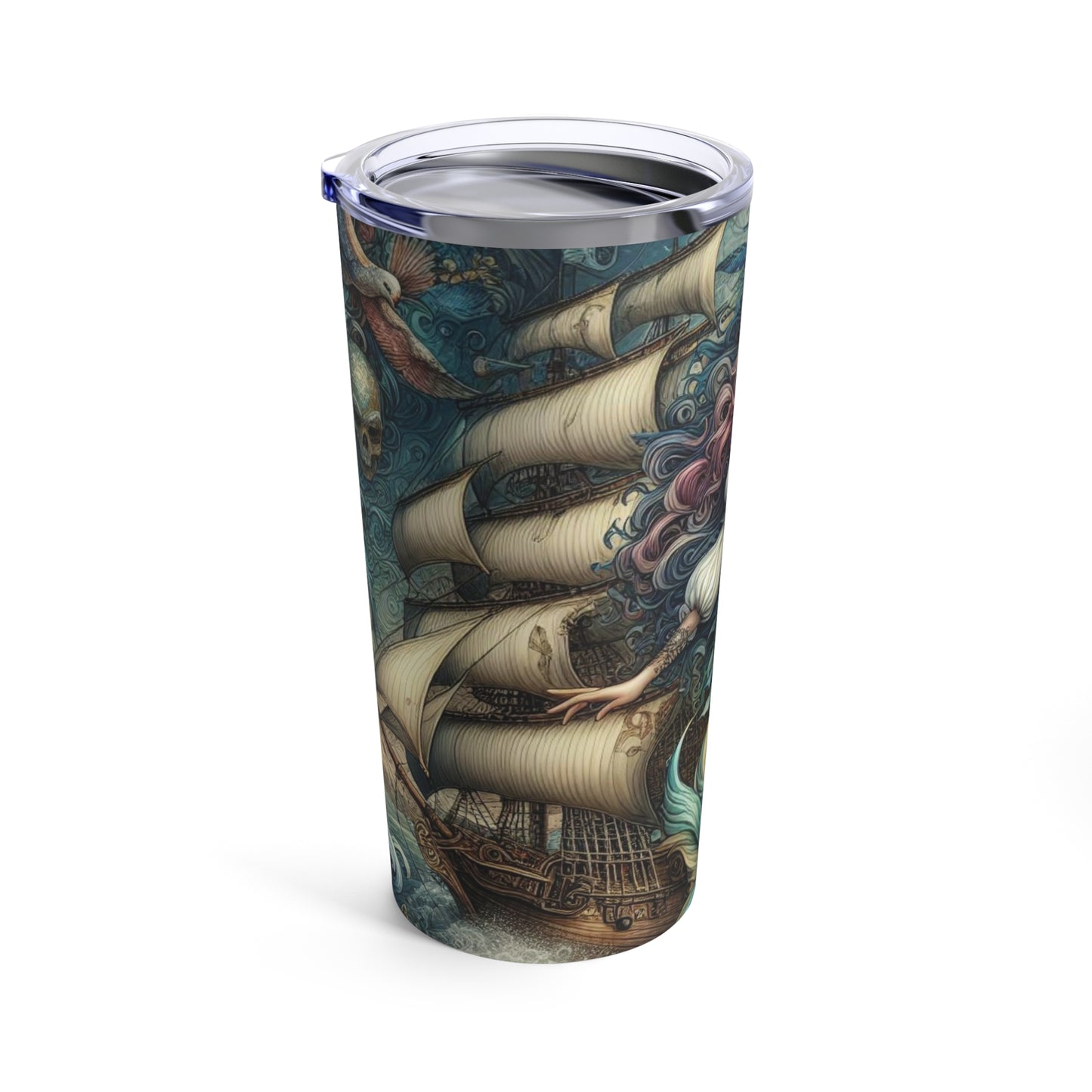 Mermaid Pirate Ship Tumbler 20oz