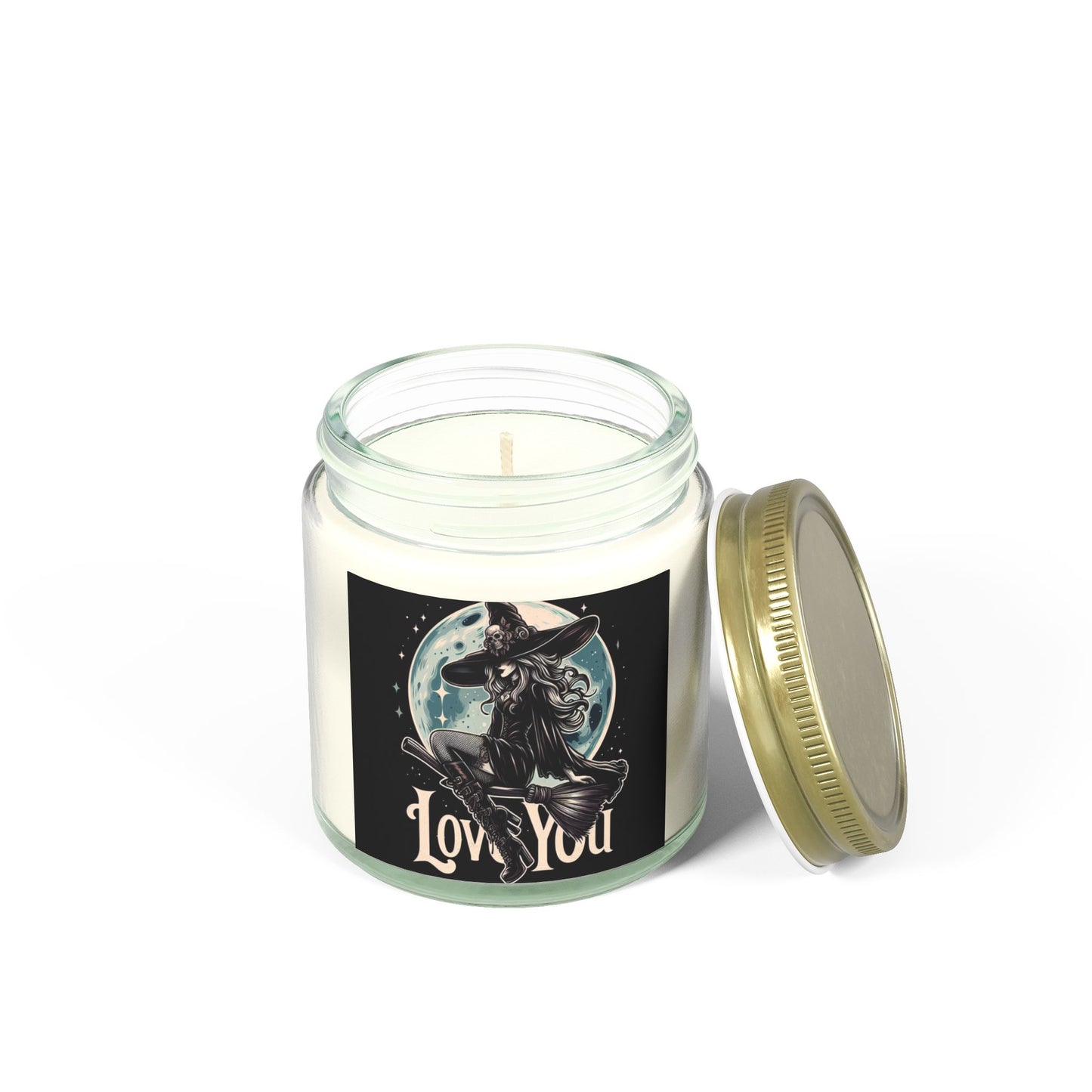 Love You Witch Candles, Coconut Apricot Wax (4oz, 9oz)