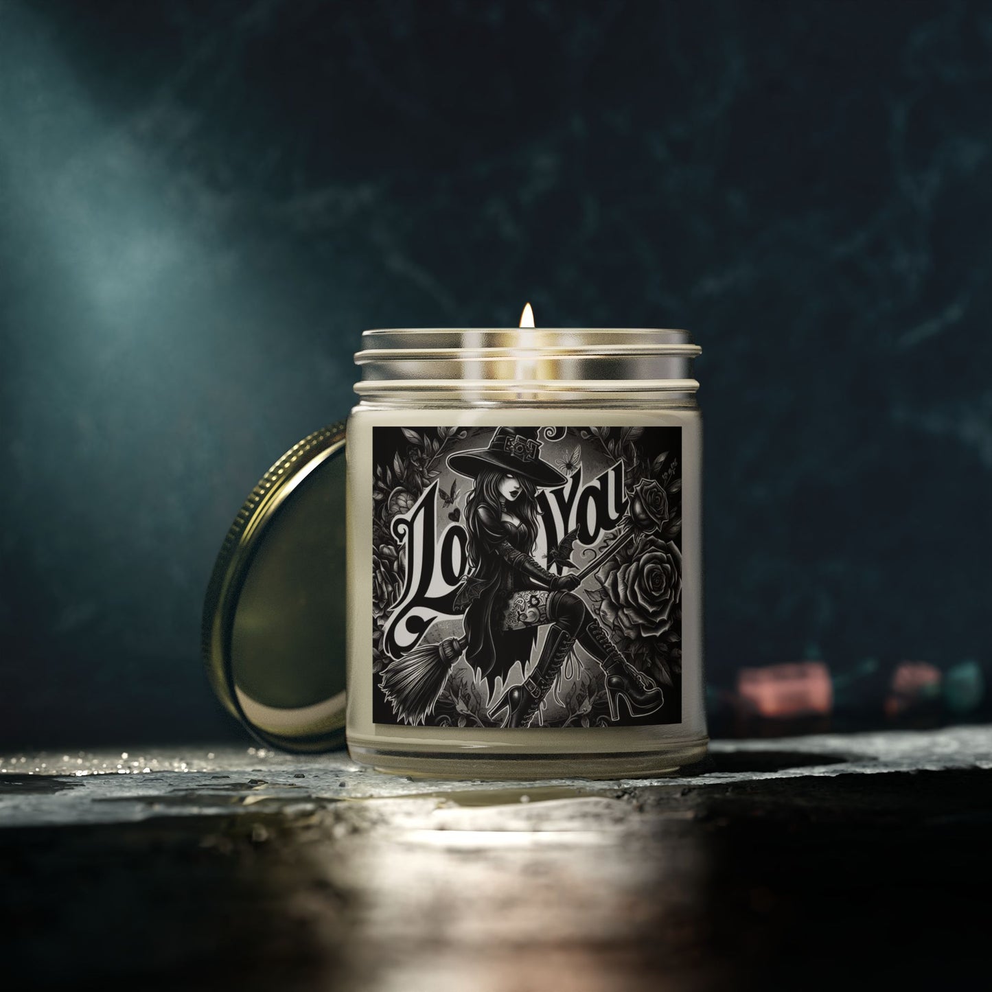 Love You Witch Candles, Coconut Apricot Wax (4oz, 9oz)