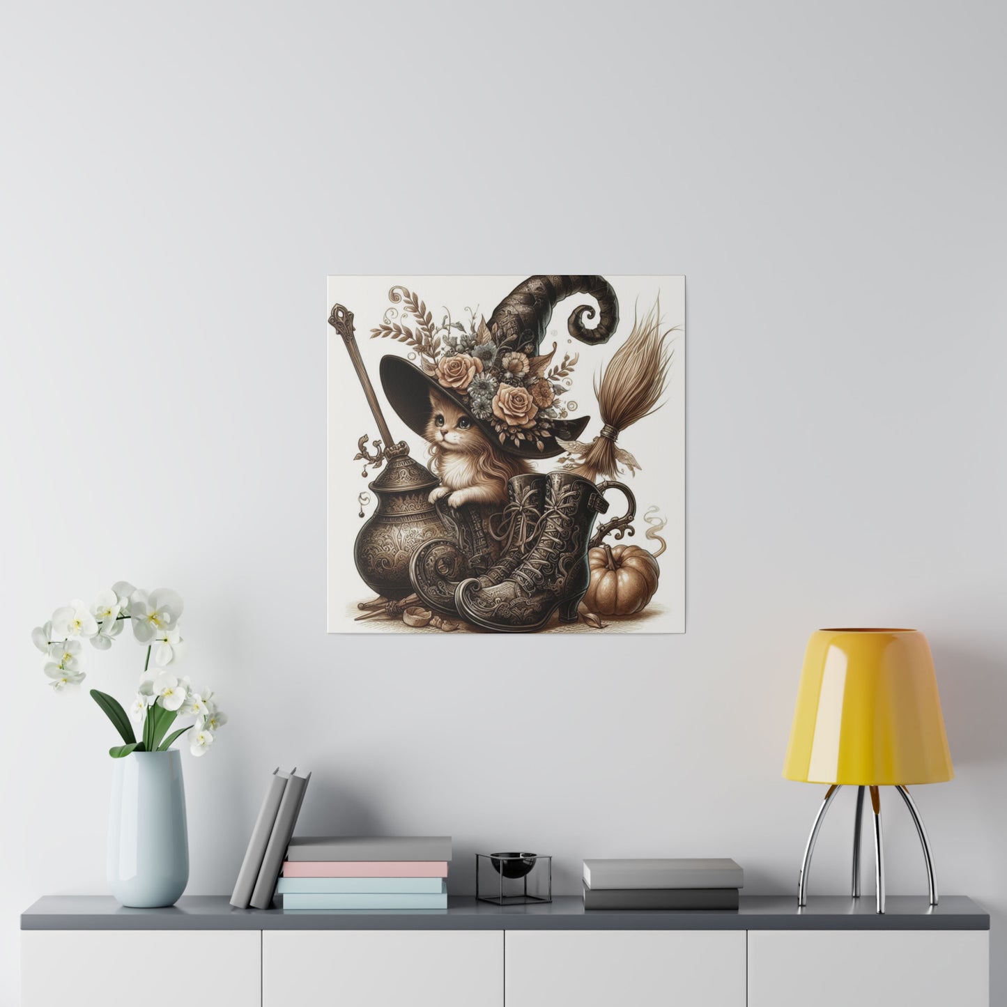 Canvas Print - Cat Witch Hat