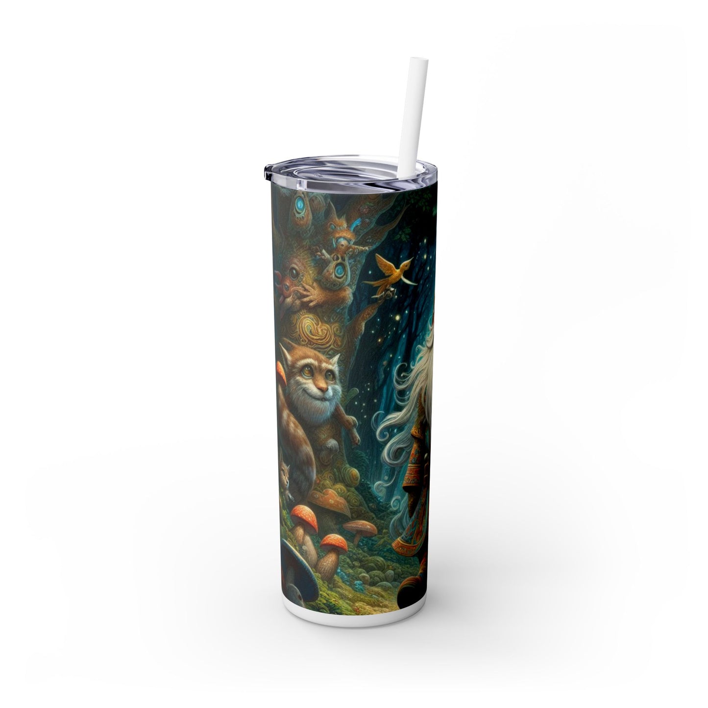 Gnome Skinny Tumbler with Straw, 20oz