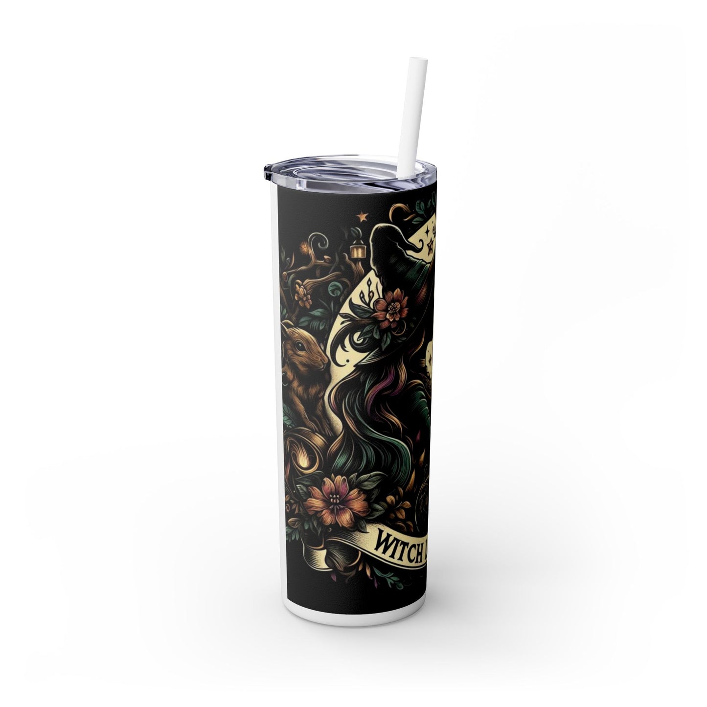 Witch Lore Gifts Skinny Tumbler with Straw, 20oz