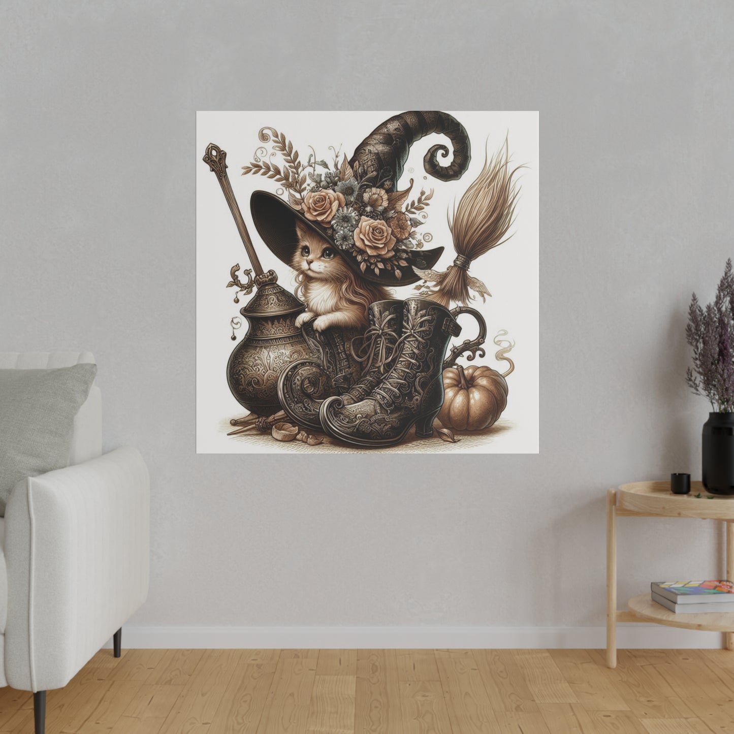 Canvas Print - Cat Witch Hat