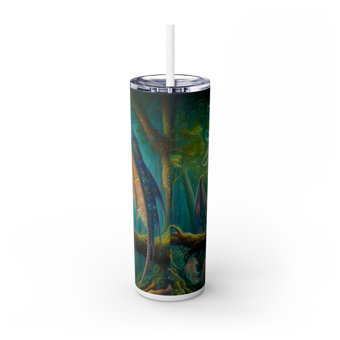 Dragon Skinny Tumbler with Straw, 20oz