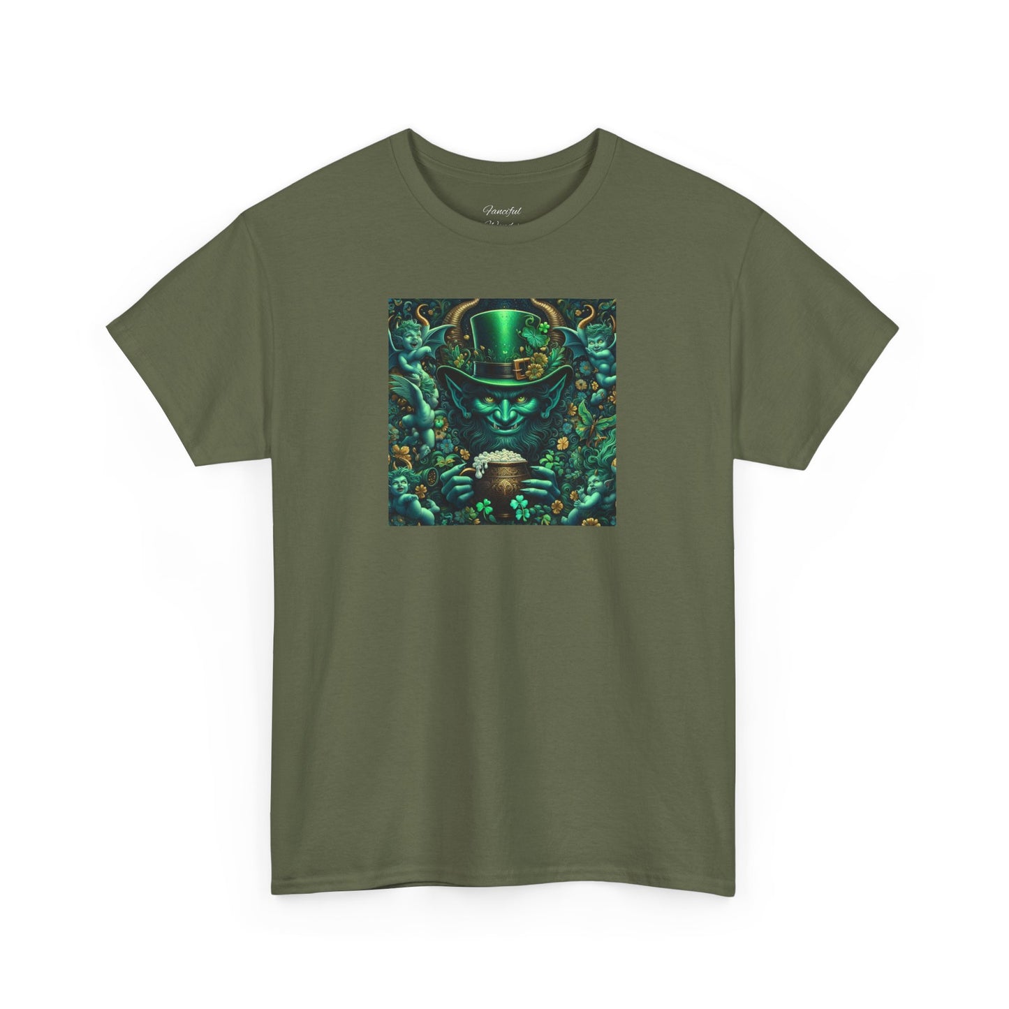 Demon Leprechaun St. Patrick's Day Unisex Heavy Cotton Tee - Gildan 100% Cotton