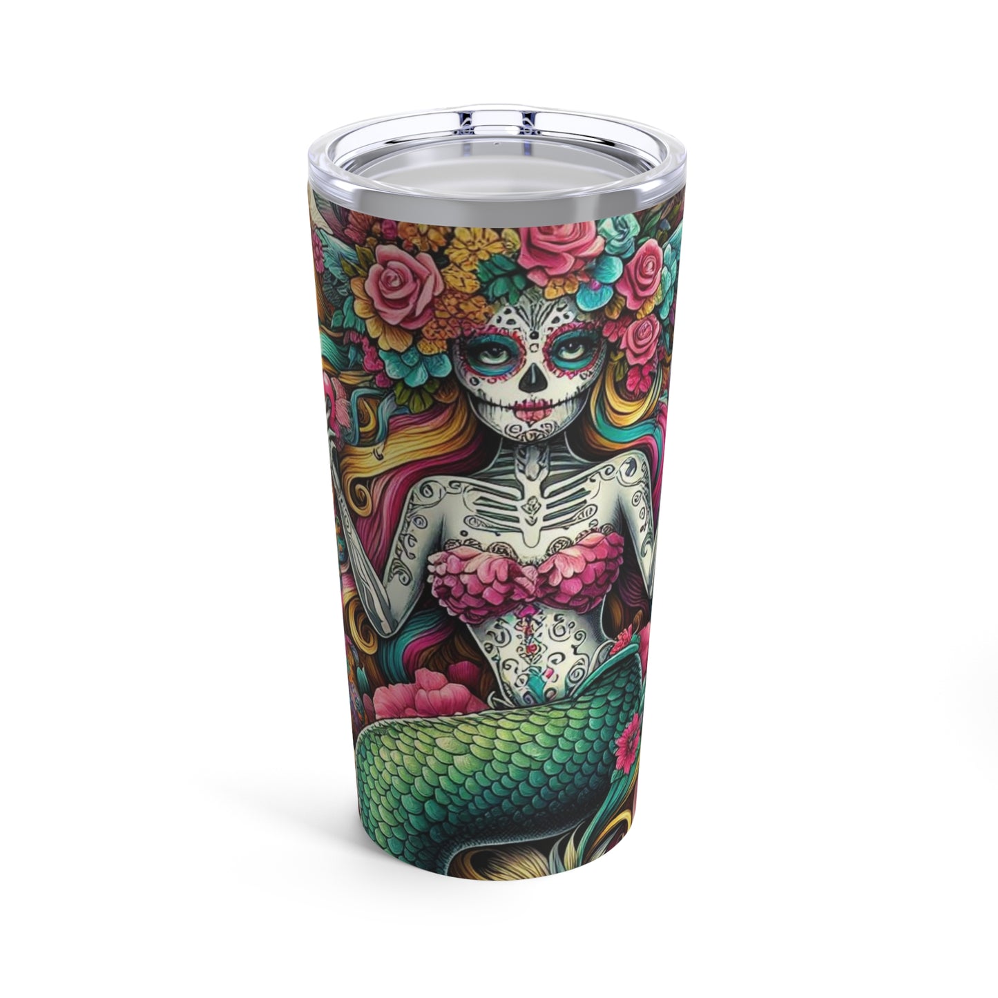 Mermaid Sugar Skull Tumbler 20oz