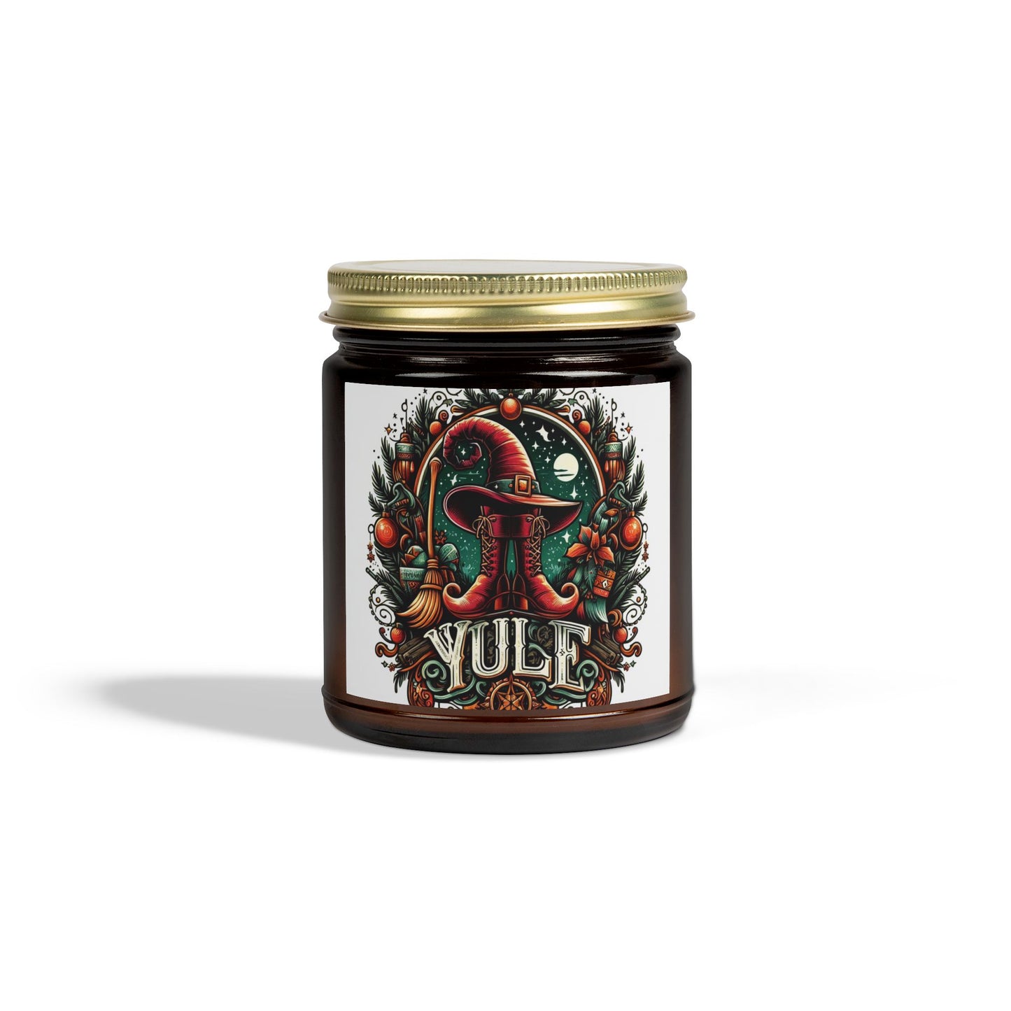 Yule Witch Hat and Boots Candles, Coconut Apricot Wax (4oz, 9oz)