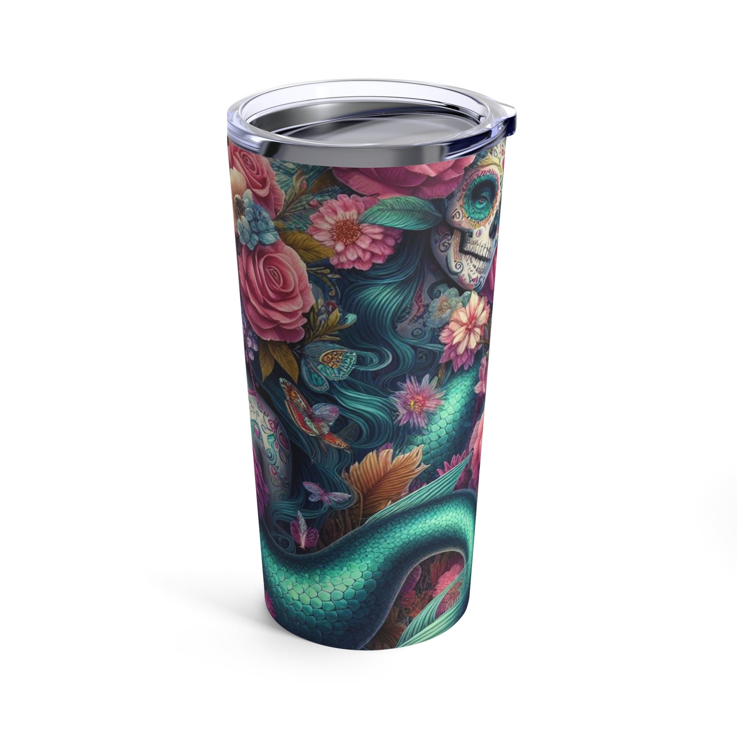 Mermaid Sugar Skull Tumbler 20oz