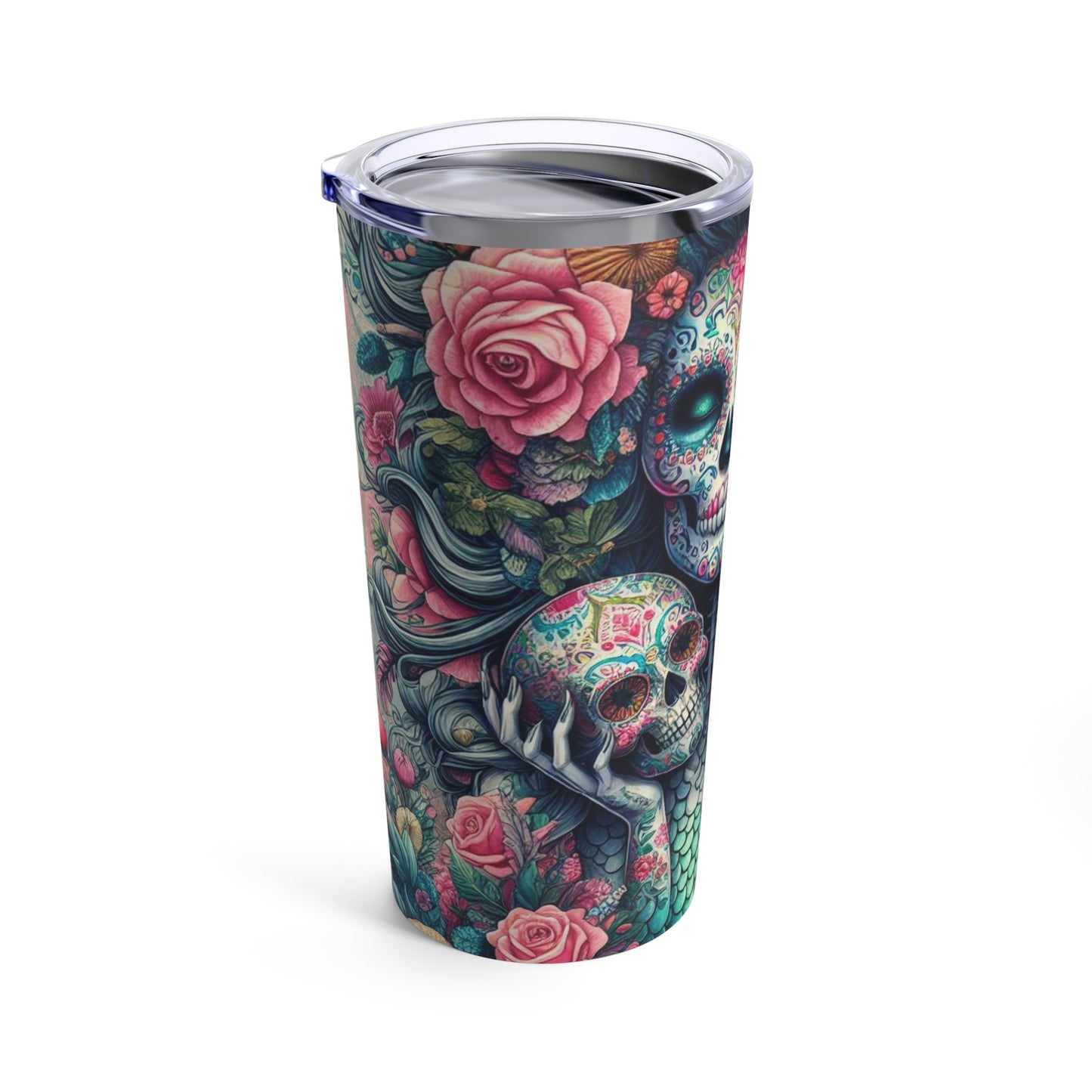 Mermaid Sugar Skull Tumbler 20oz