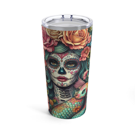 Mermaid Sugar Skull Tumbler 20oz