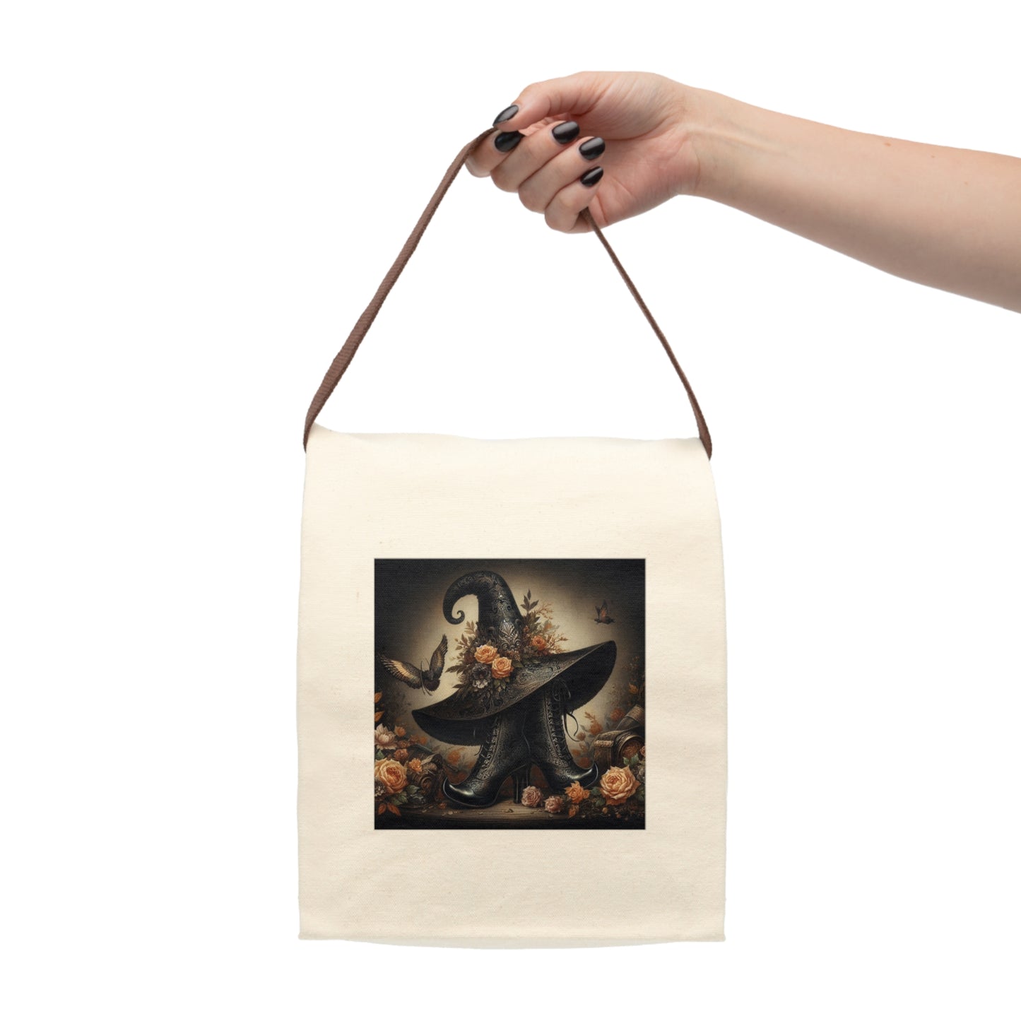 Witch Hat & Boots Canvas Lunch Bag