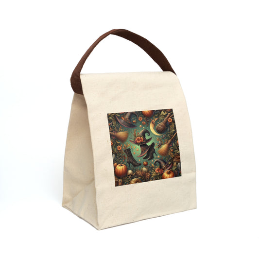 Witch Hat and Boots Canvas Lunch Bag