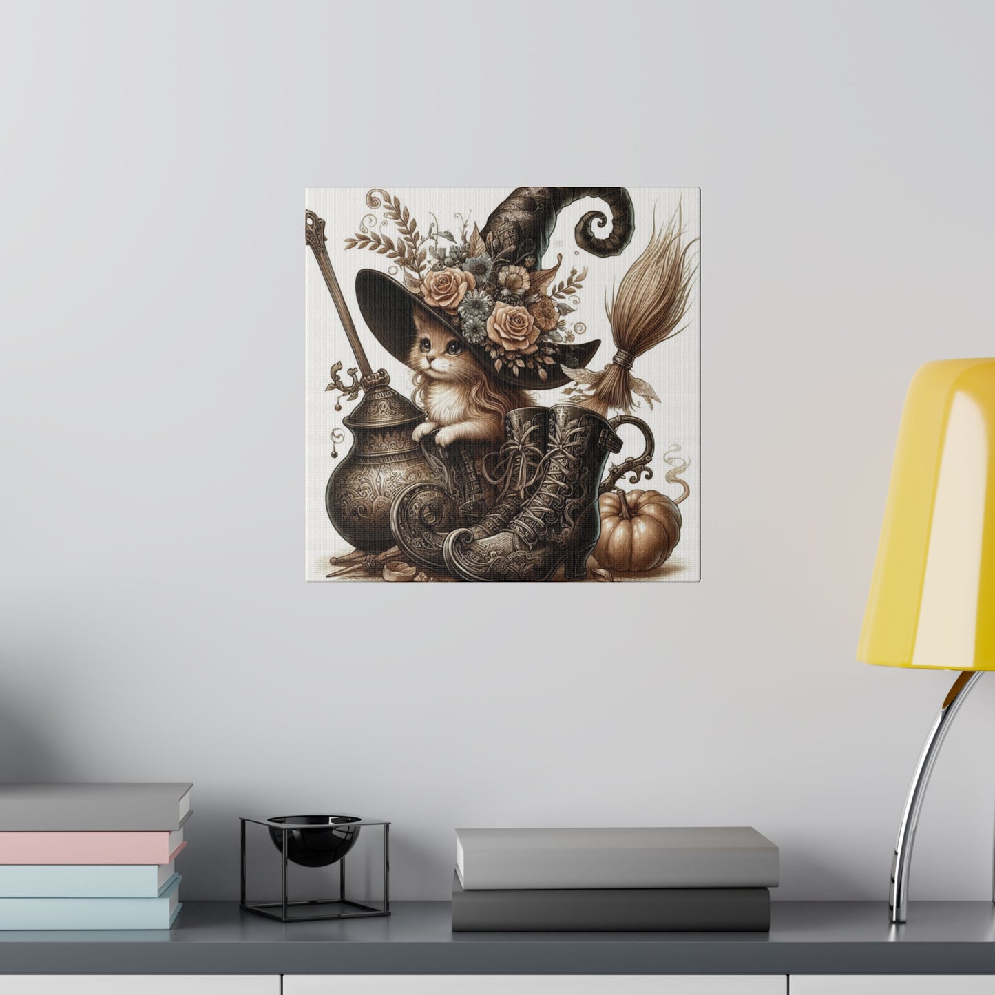 Canvas Print - Cat Witch Hat