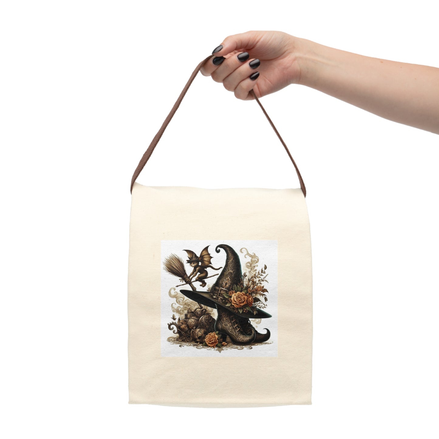 Witch Hat & Boots Canvas Lunch Bag