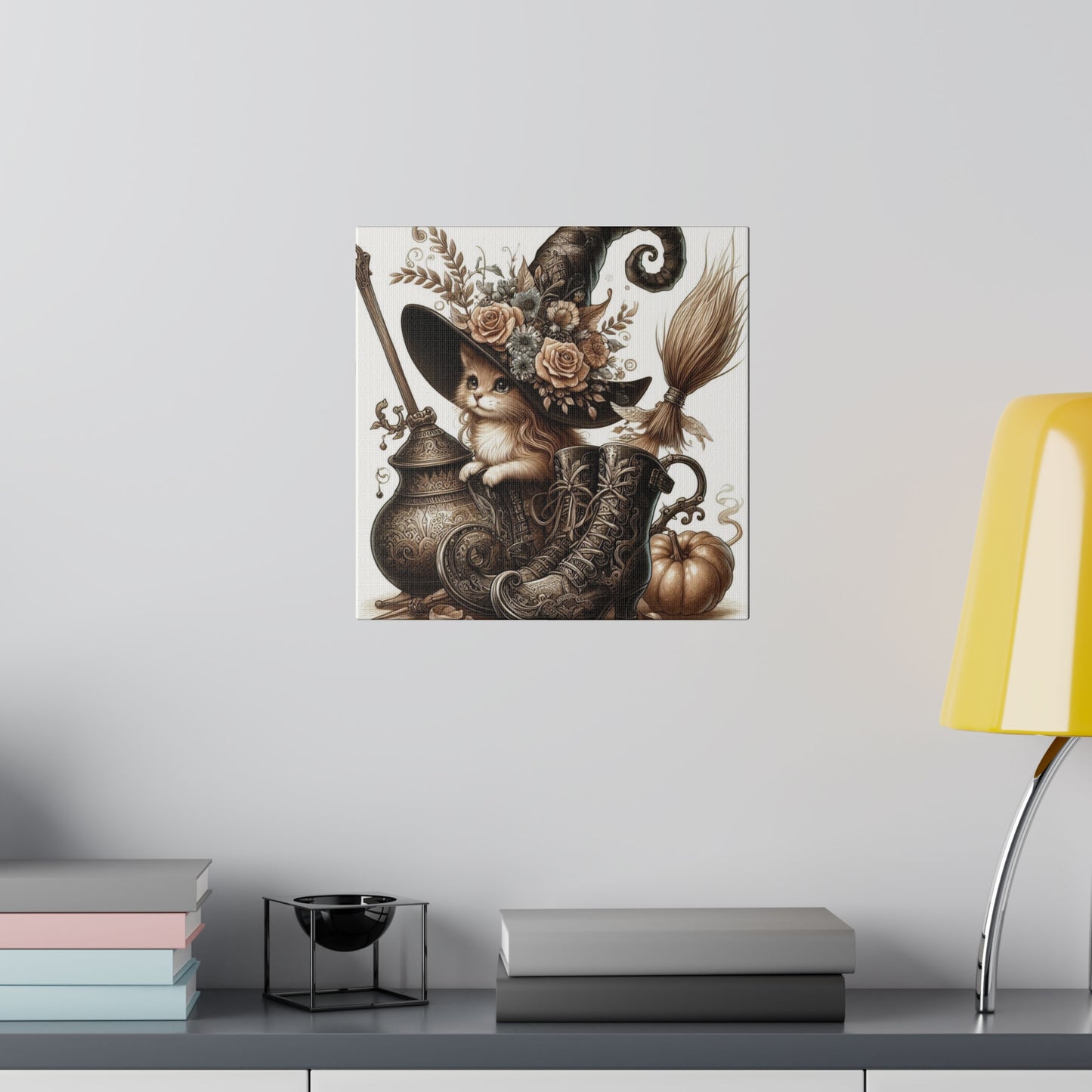 Canvas Print - Cat Witch Hat