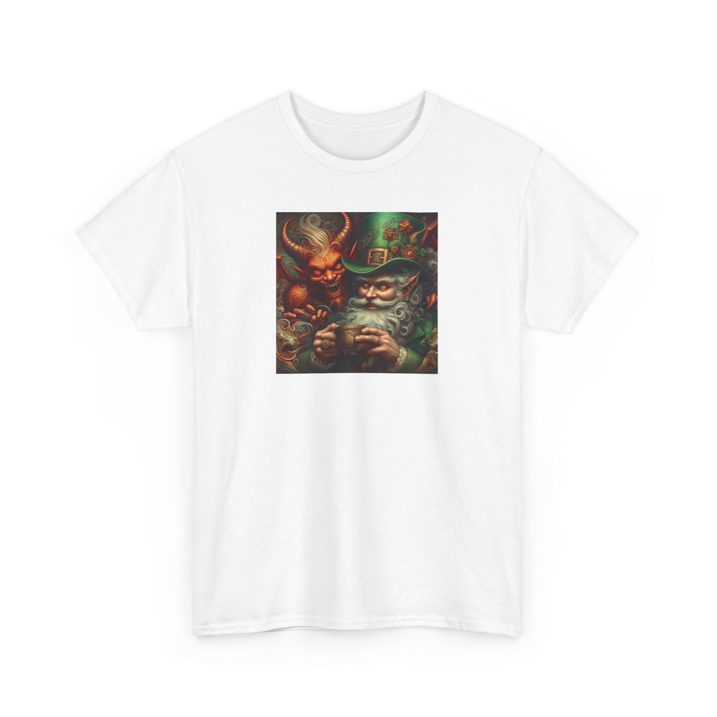 Demon Leprechaun St. Patrick's Day Unisex Heavy Cotton Tee - Gildan 100% Cotton