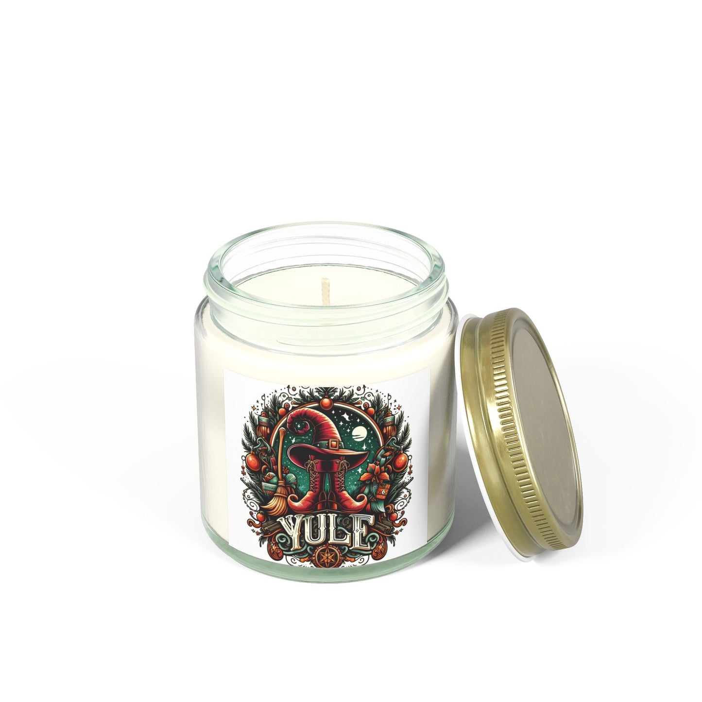 Yule Witch Hat and Boots Candles, Coconut Apricot Wax (4oz, 9oz)