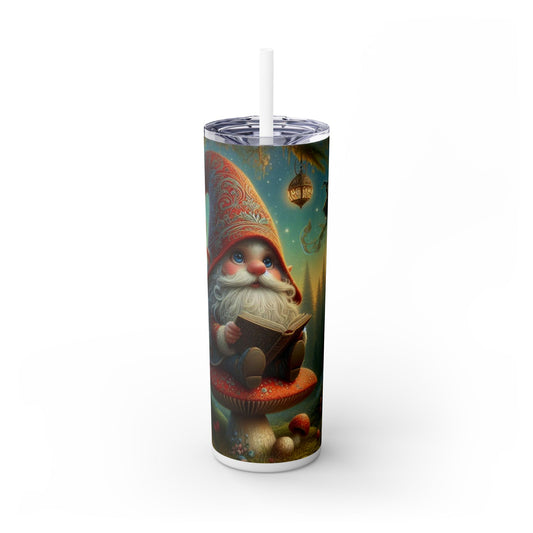 Gnome Skinny Tumbler with Straw, 20oz