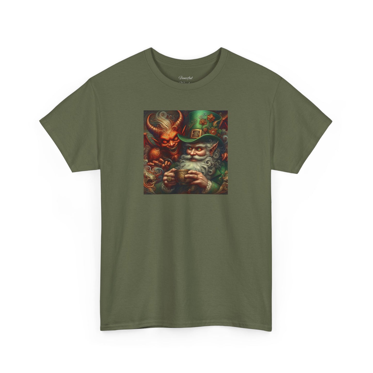 Demon Leprechaun St. Patrick's Day Unisex Heavy Cotton Tee - Gildan 100% Cotton